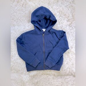 Crewcuts navy blue hooded sweatshirt with zipper